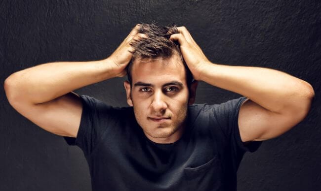 Man concerned about hair loss